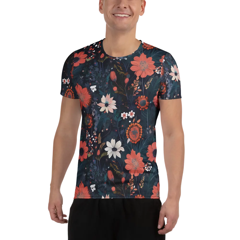 Coral Nocturne on Men's Athletic T-Shirt — Front