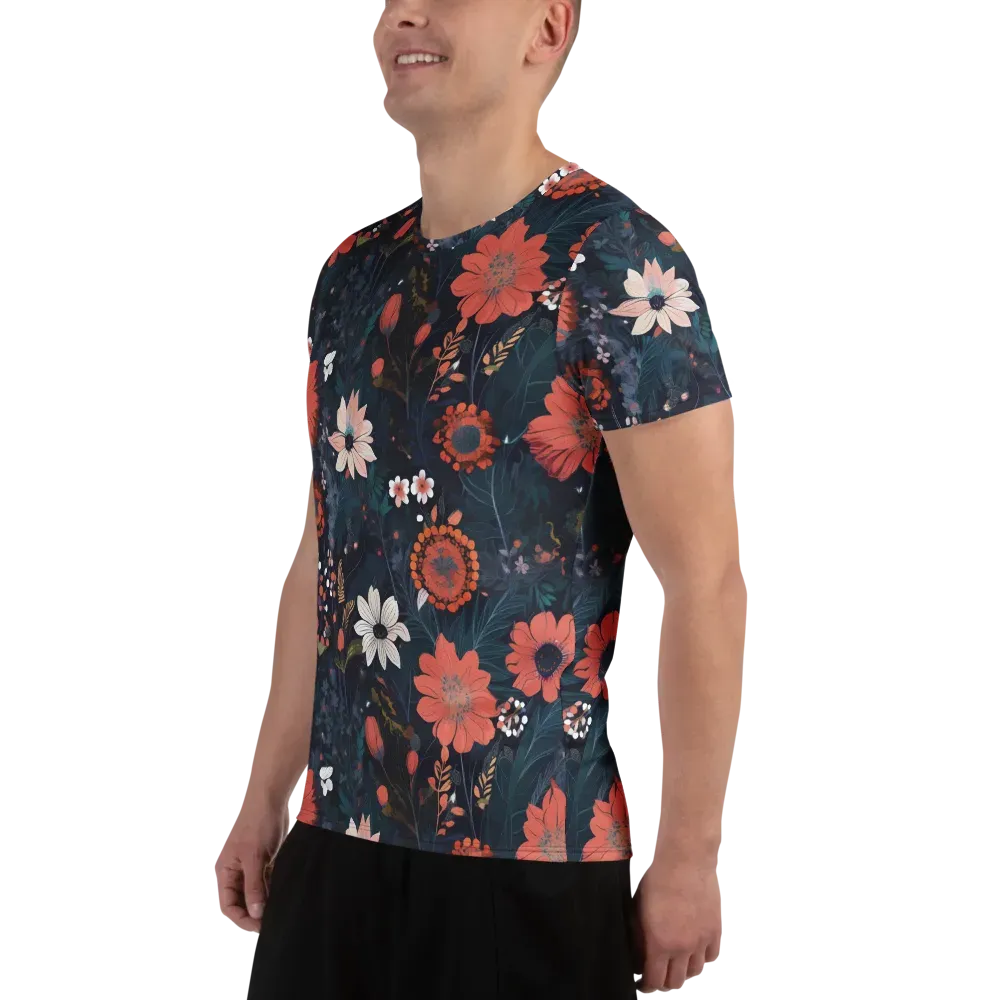 Coral Nocturne on Men's Athletic T-Shirt — Left