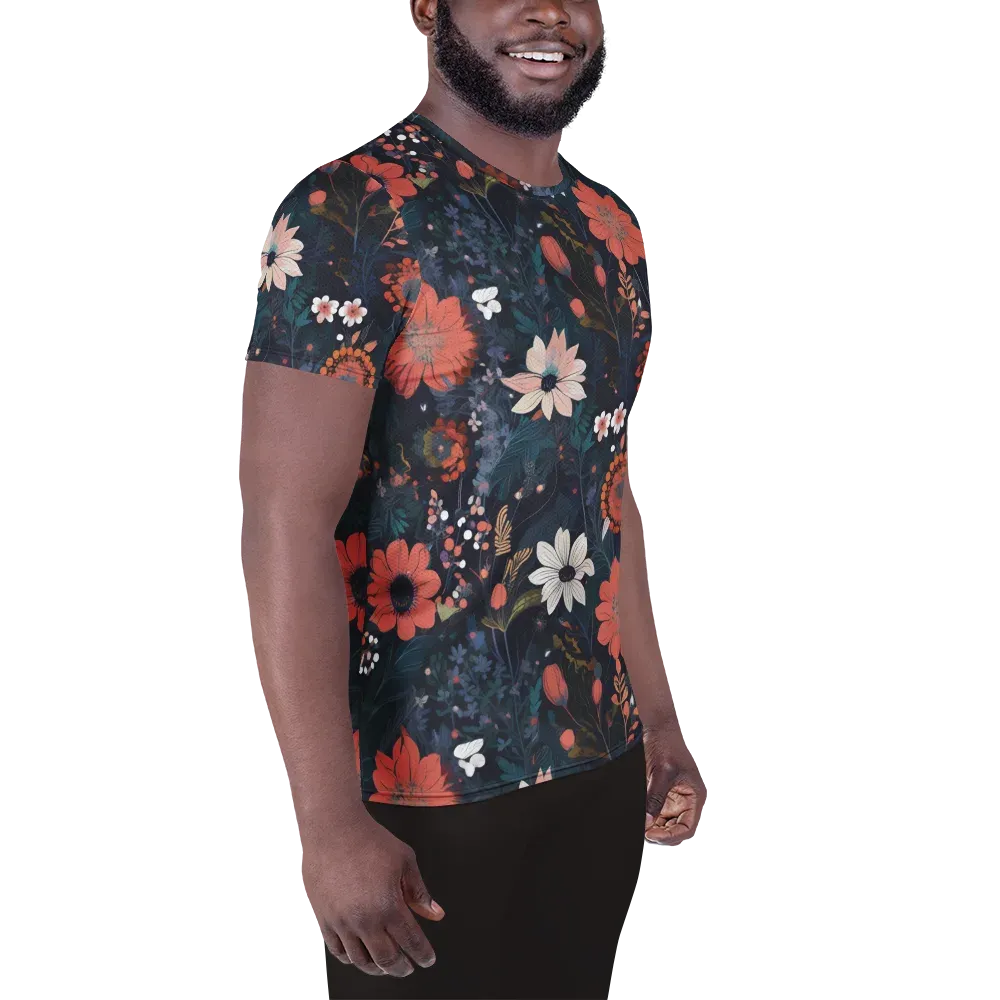 Coral Nocturne on Men's Athletic T-Shirt — Right