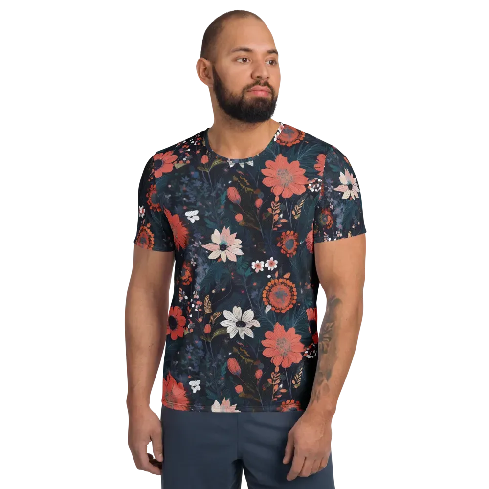 Coral Nocturne on Men's Athletic T-Shirt — Front