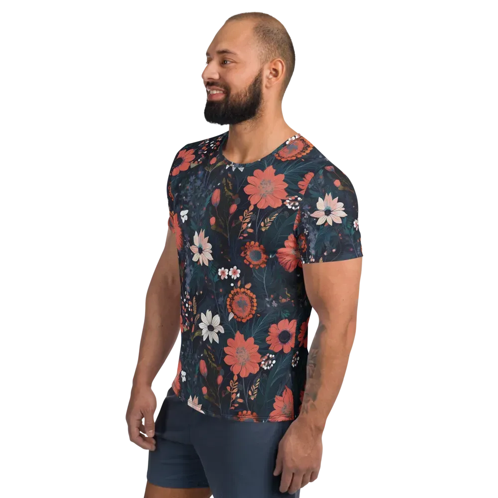 Coral Nocturne on Men's Athletic T-Shirt — Left