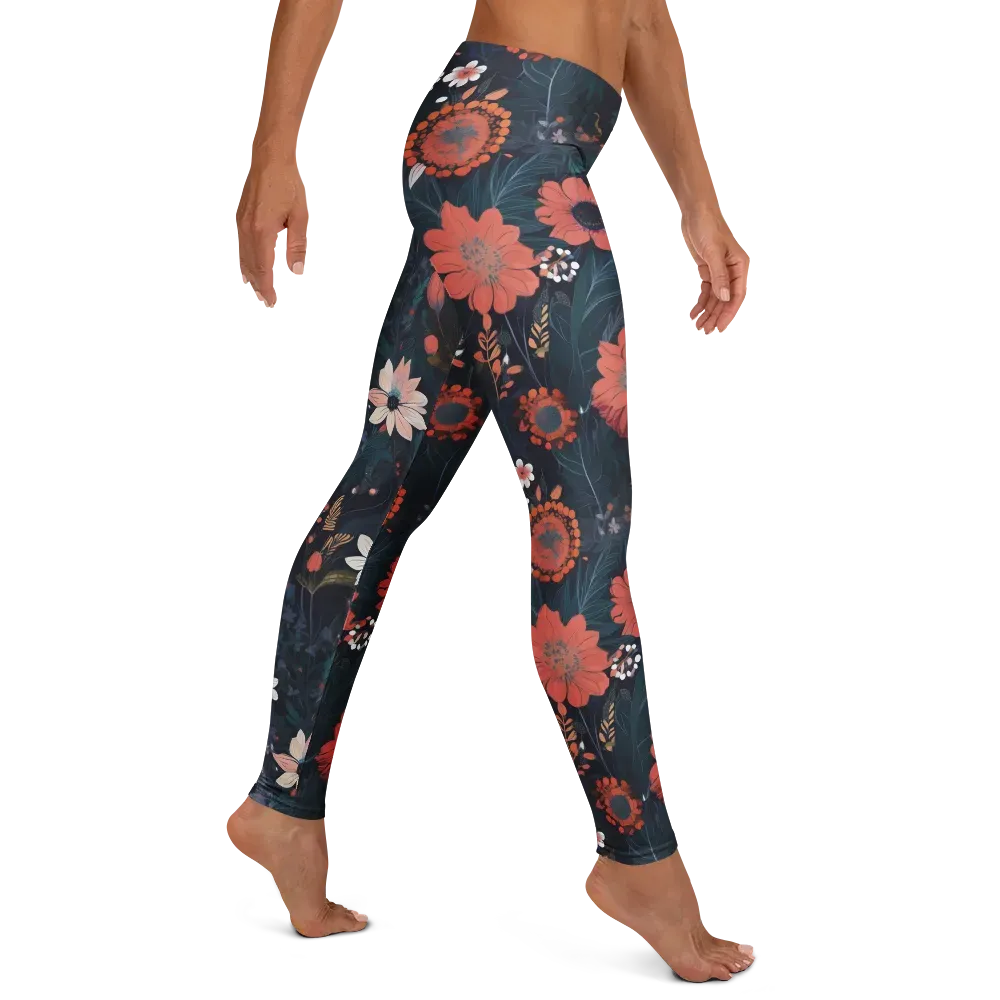 Coral Nocturne on Leggings — Right