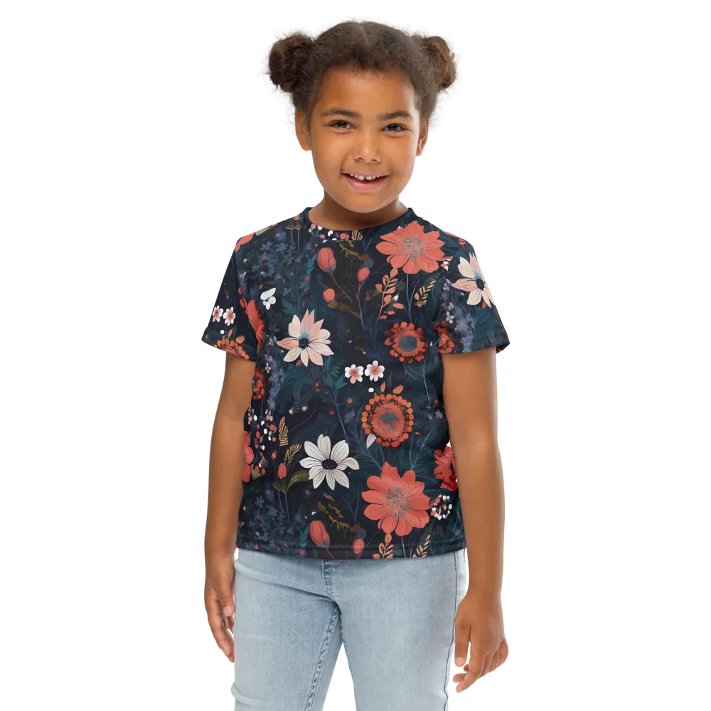 Coral Nocturne on Kids Crew Neck T-Shirt — Front