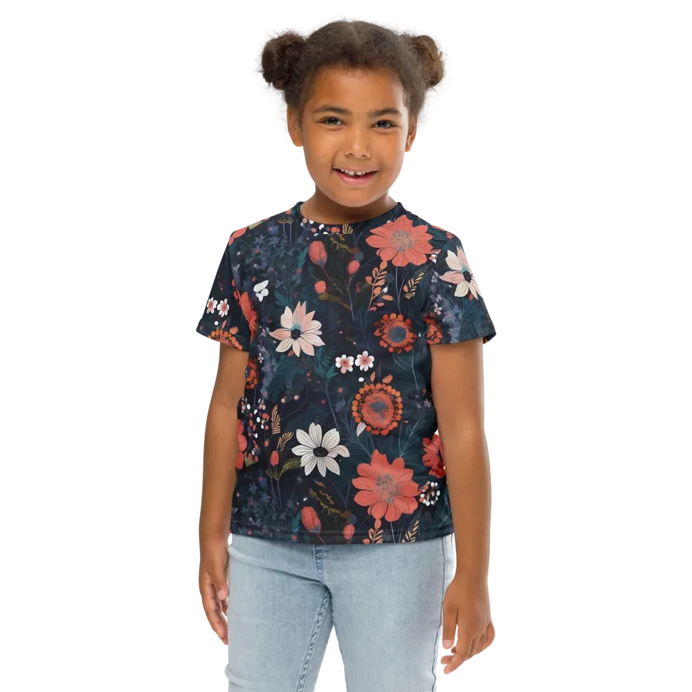 Coral Nocturne on Kids Crew Neck T-Shirt — Front