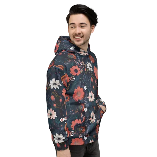 Coral Nocturne on a Hoodie