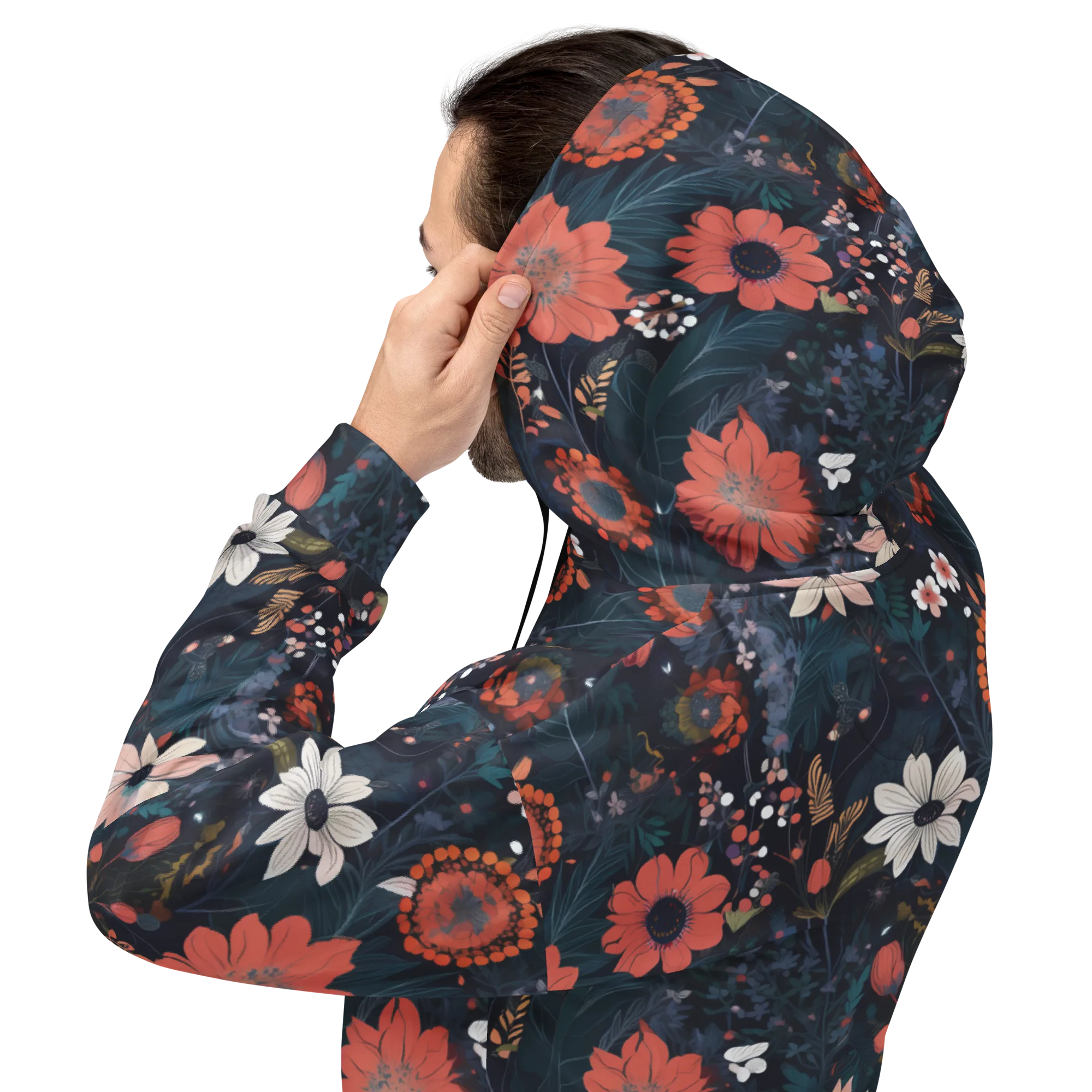 Coral Nocturne on Hoodie — Back