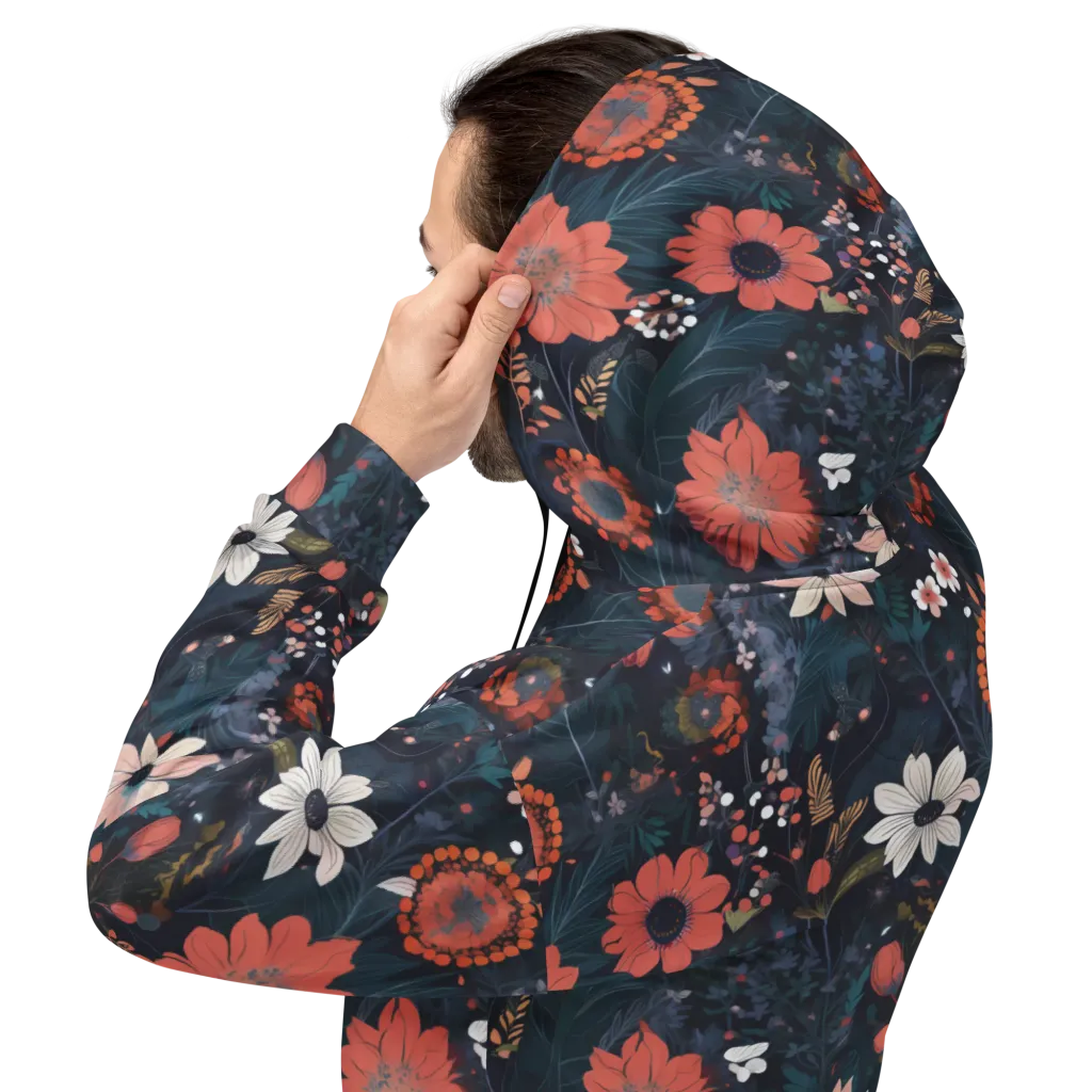 Coral Nocturne on Hoodie — Back