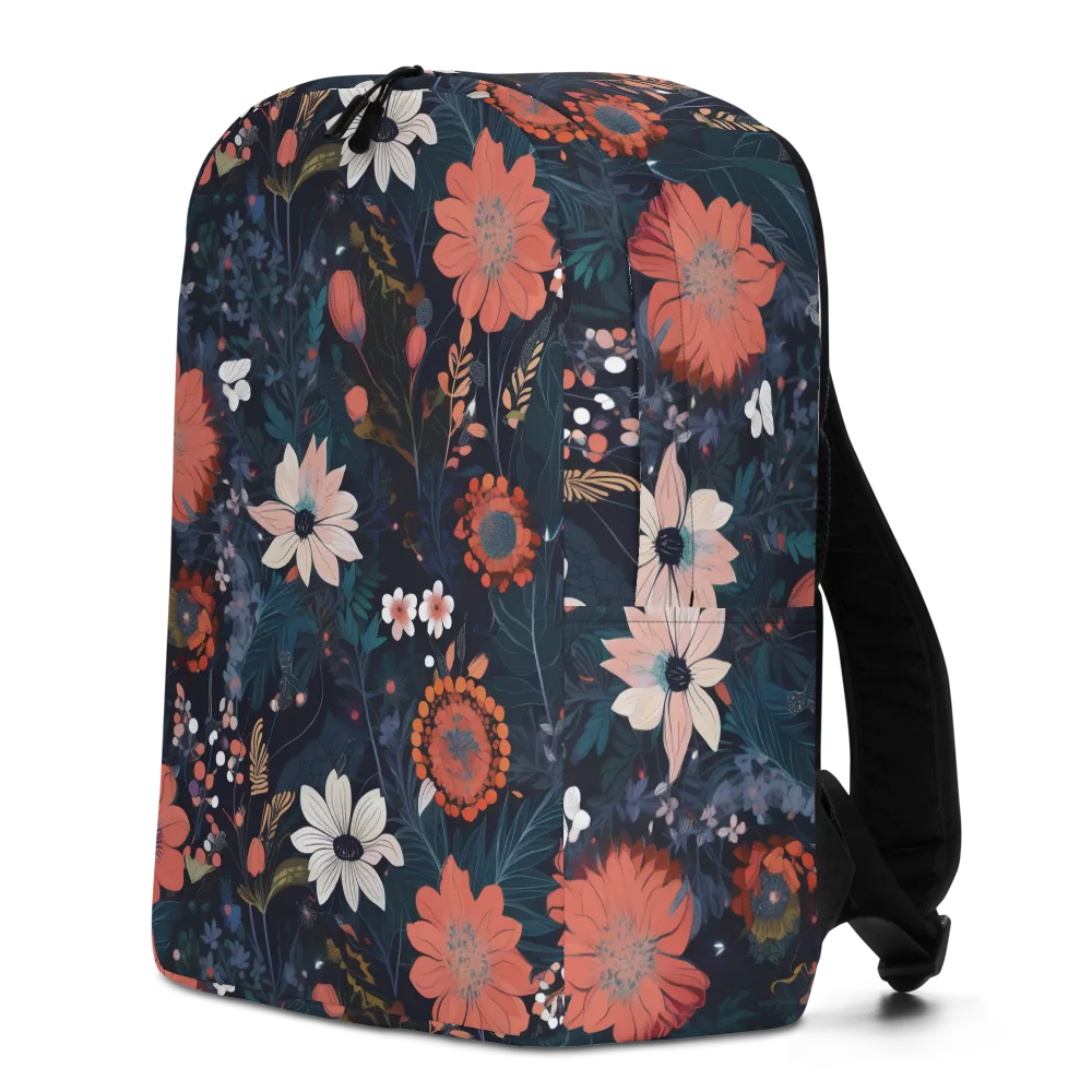 Coral Nocturne on Minimalist Backpack — Left