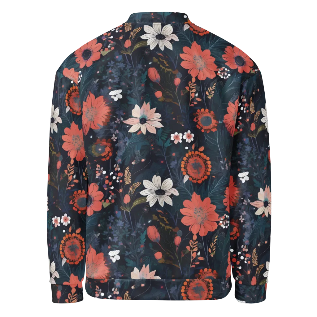 Coral Nocturne on Bomber Jacket — Back