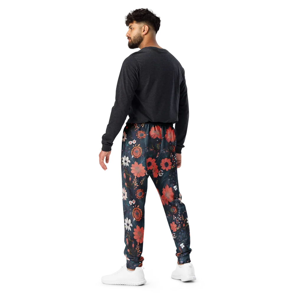 Coral Nocturne on Men's Joggers — Back