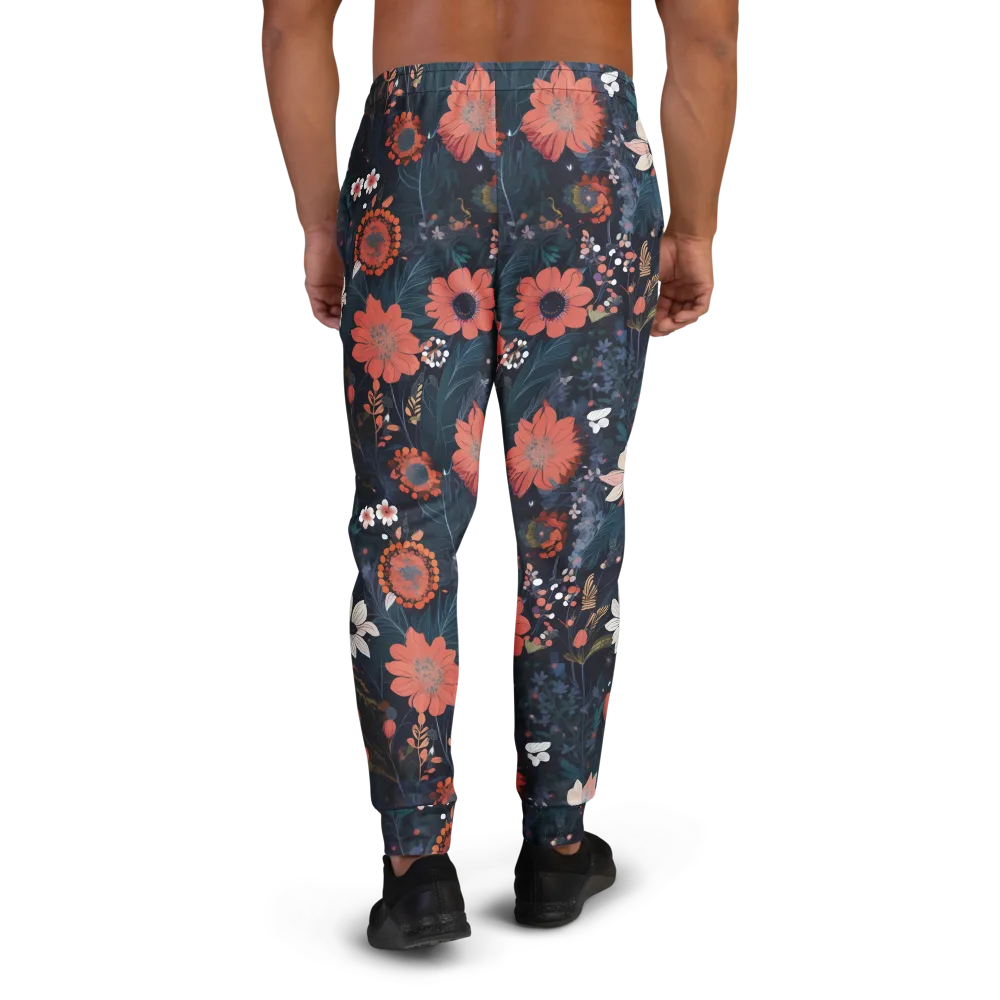 Coral Nocturne on Men's Joggers — Back