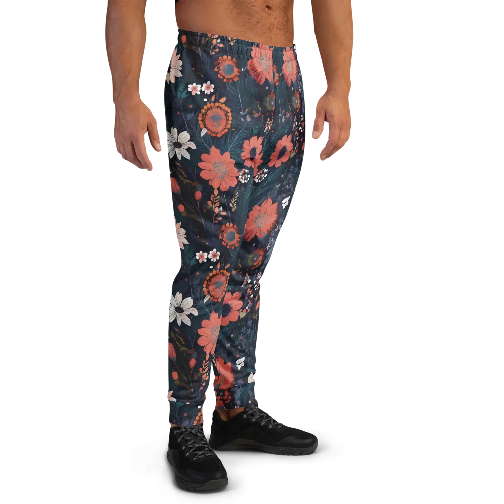 Coral Nocturne on Men's Joggers — Right