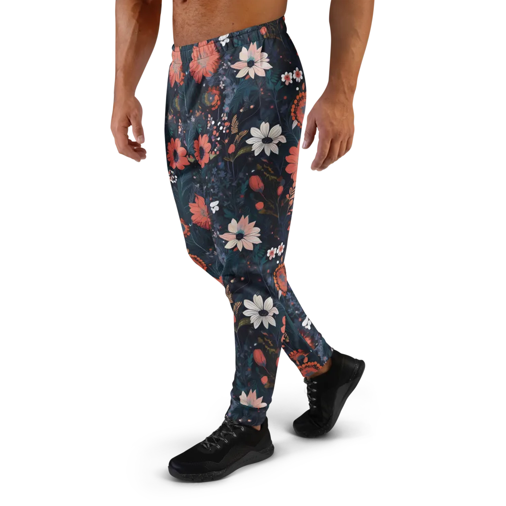 Coral Nocturne on Men's Joggers — Left