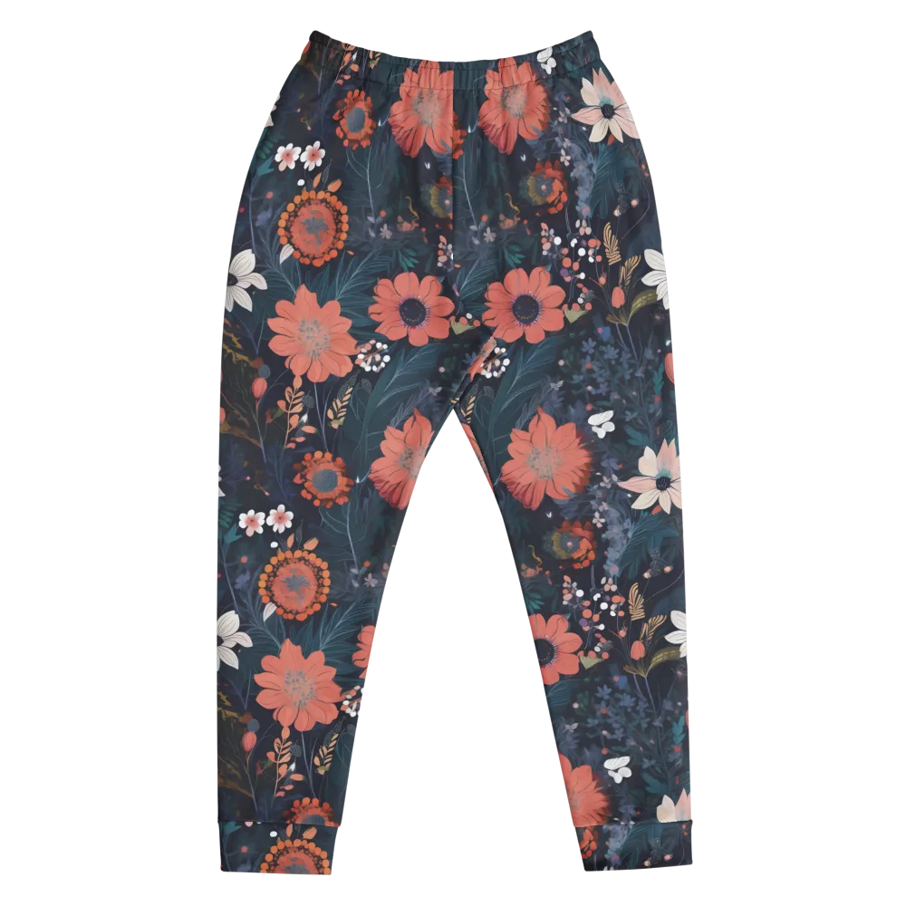 Coral Nocturne on Men's Joggers — Front