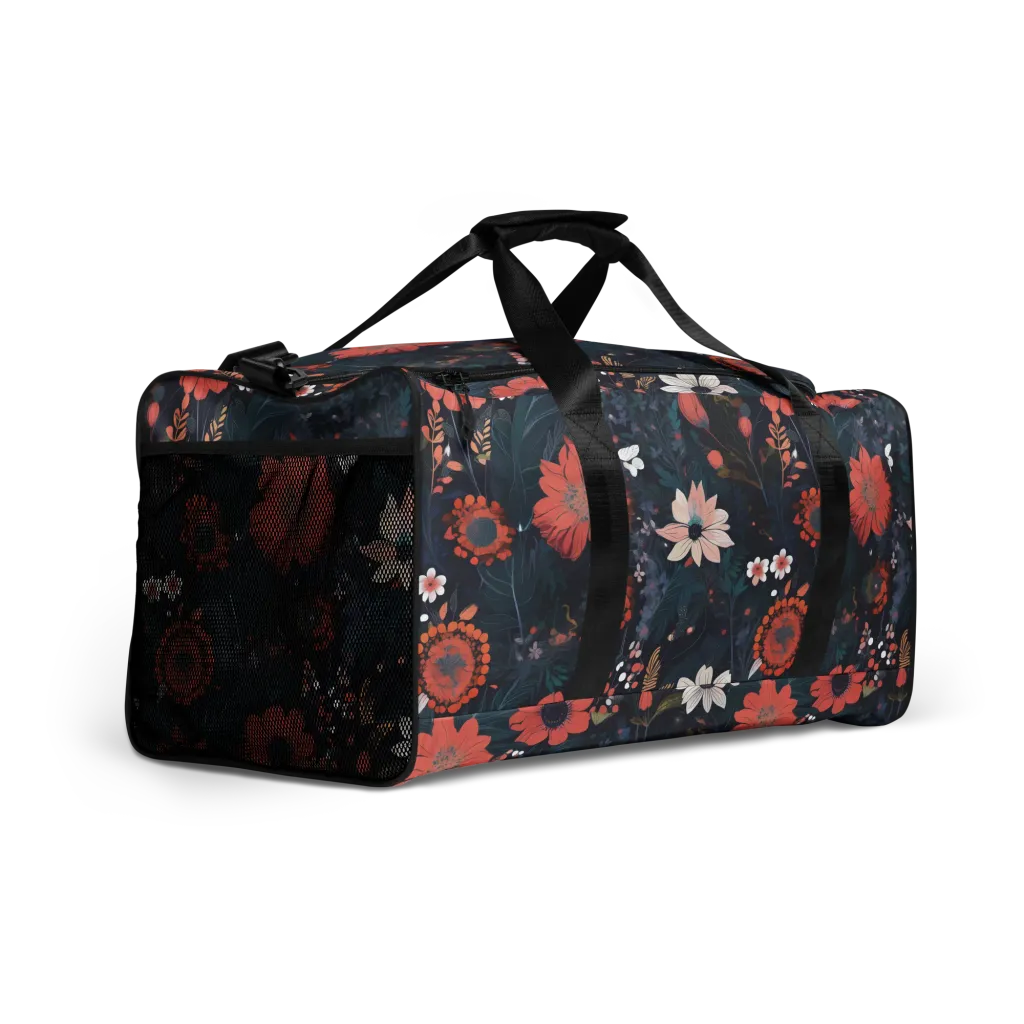 Coral Nocturne on Duffle Bag — Right Front