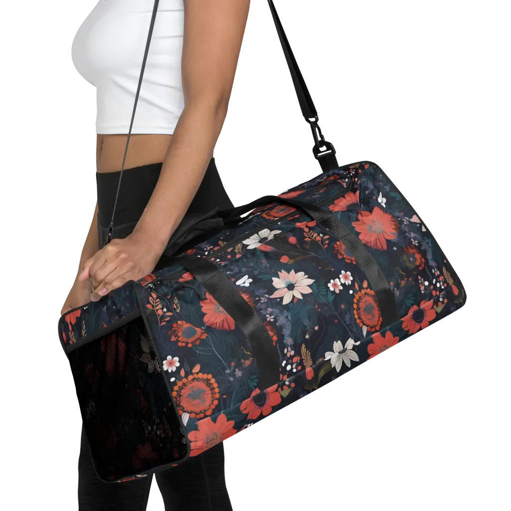 Coral Nocturne on Duffle Bag — Front