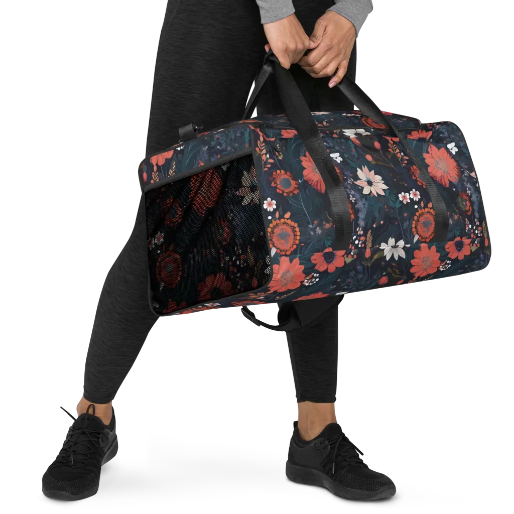 Coral Nocturne on Duffle Bag — Right Front