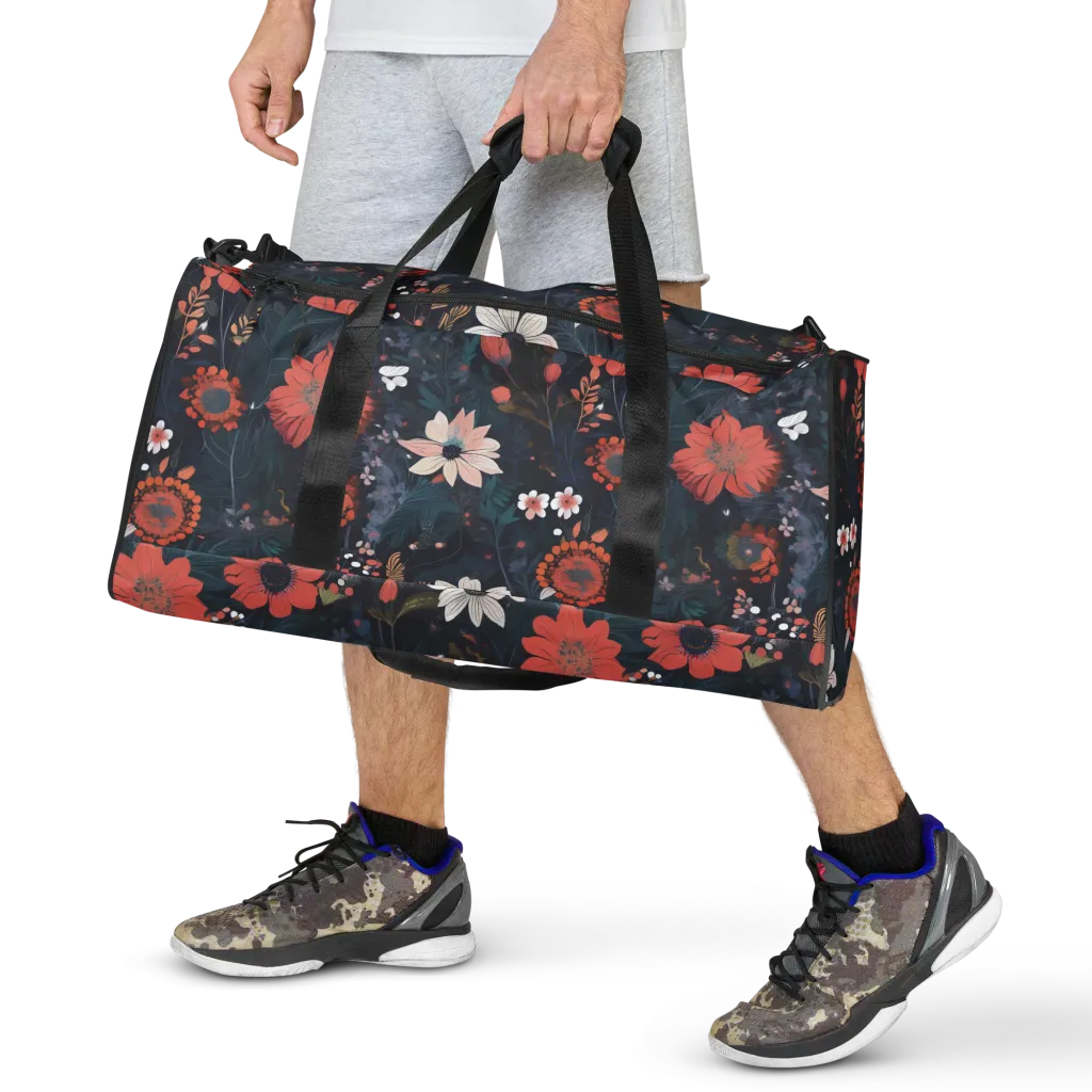 Coral Nocturne on Duffle Bag — Front