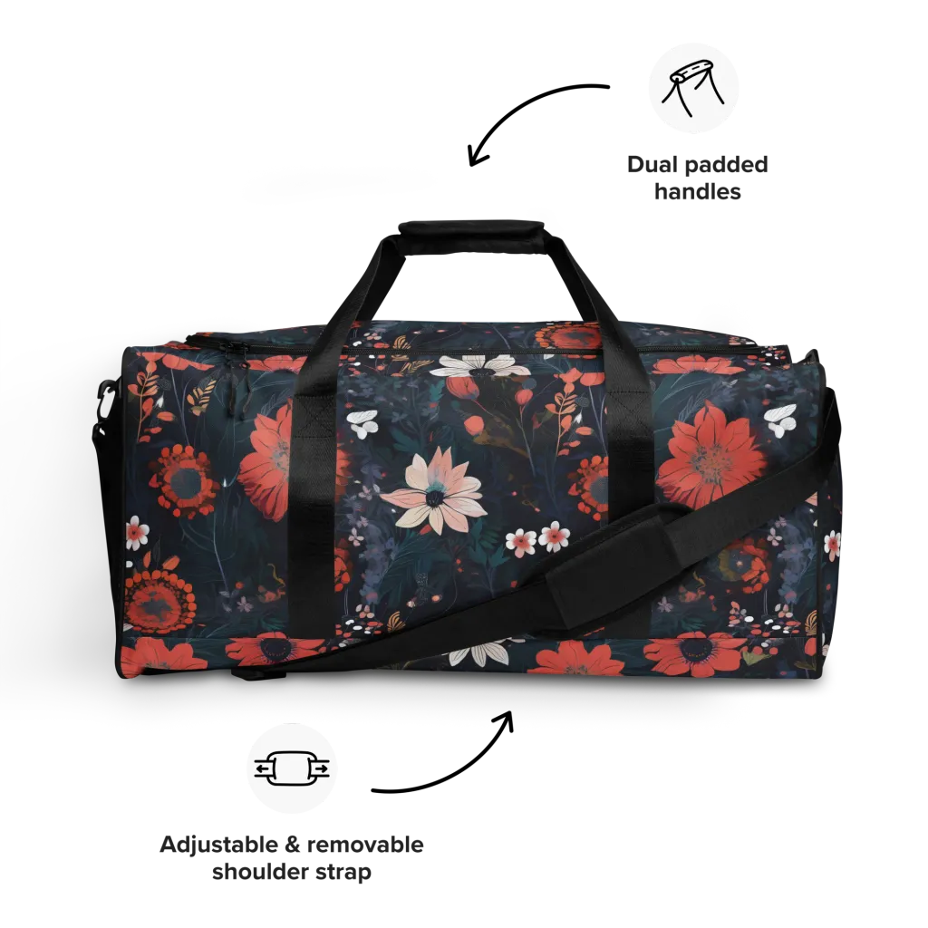 Coral Nocturne on Duffle Bag — Front
