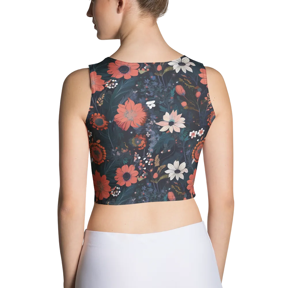 Coral Nocturne on Crop Top — Back
