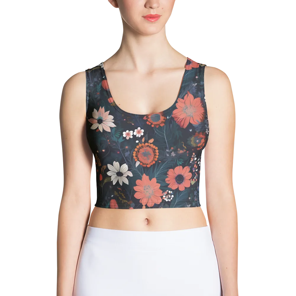 Coral Nocturne on Crop Top — Front