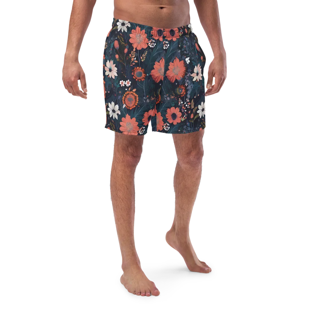 Coral Nocturne on Swim Trunks — Front