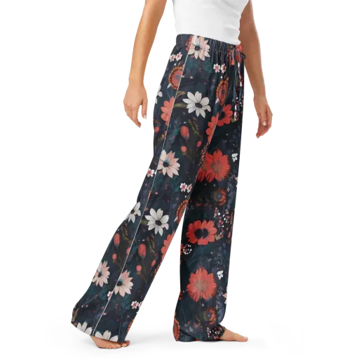 Coral Nocturne on a Women's Pajama Pants