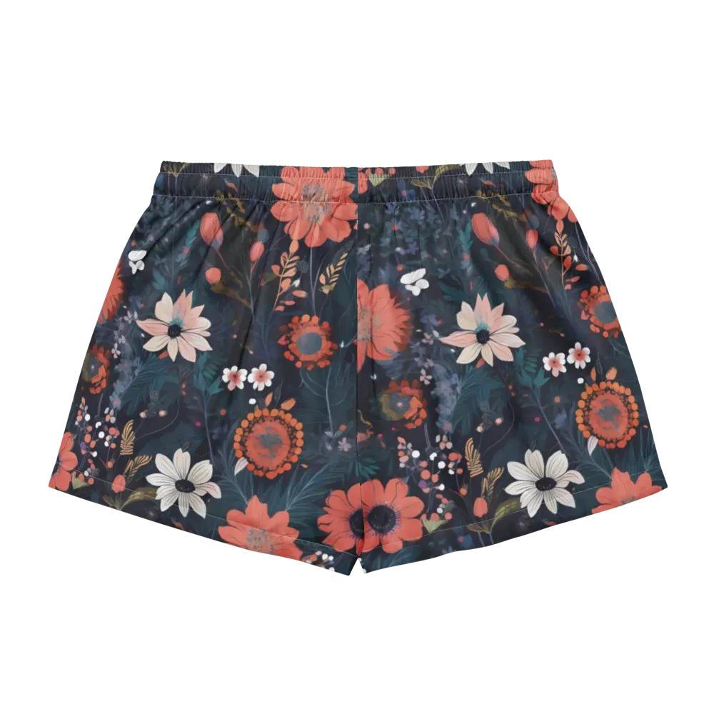 Coral Nocturne on Women's Pajama Shorts — Back