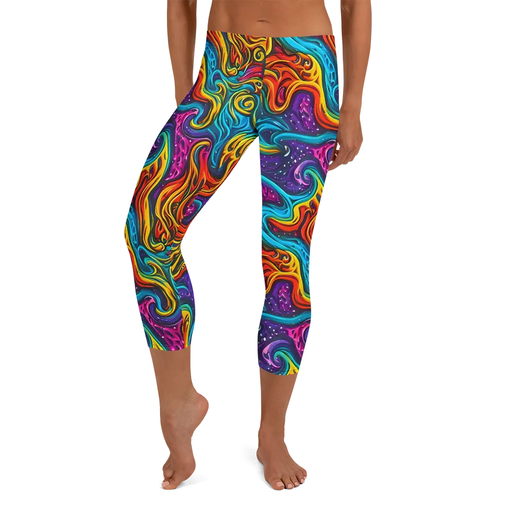 Rainbow Alchemy on Capri Leggings — Front