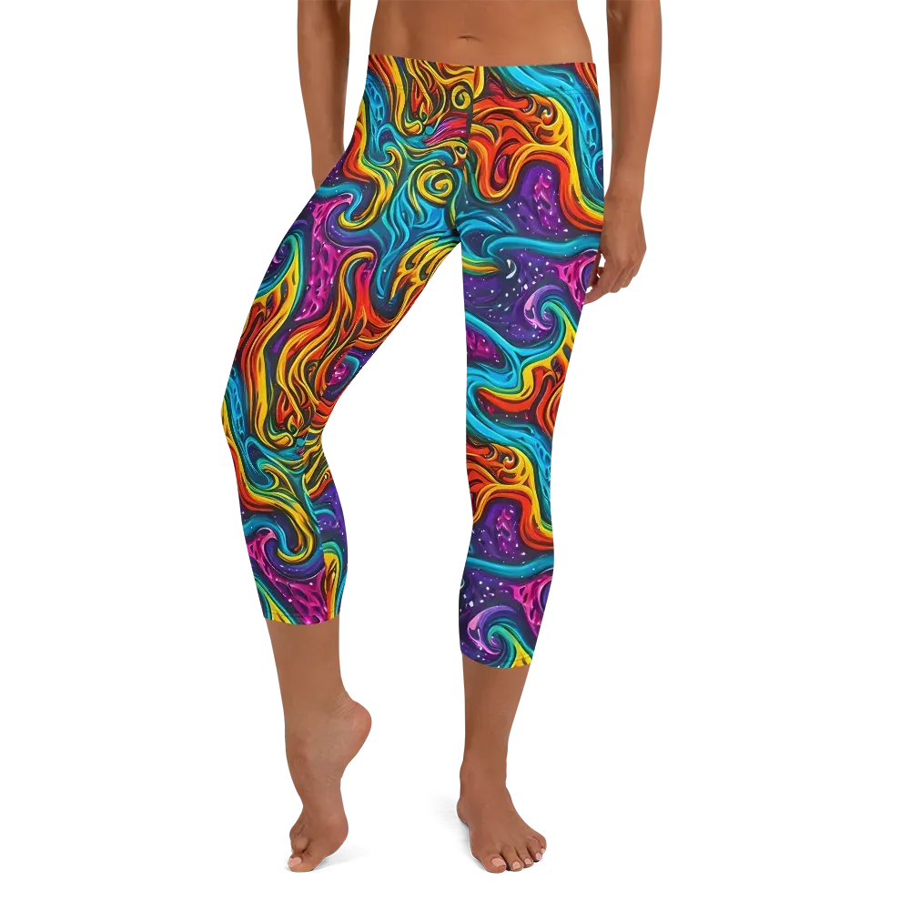 Rainbow Alchemy on Capri Leggings — Front