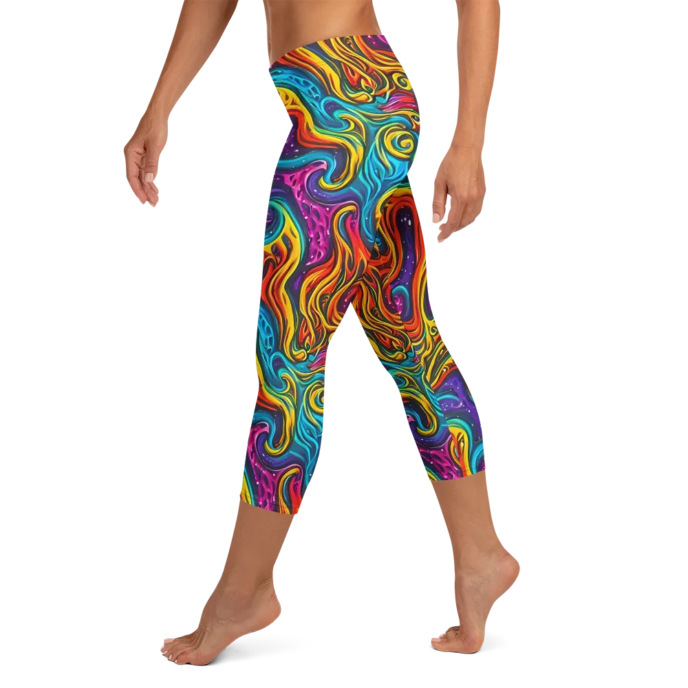 Rainbow Alchemy on Capri Leggings — Left