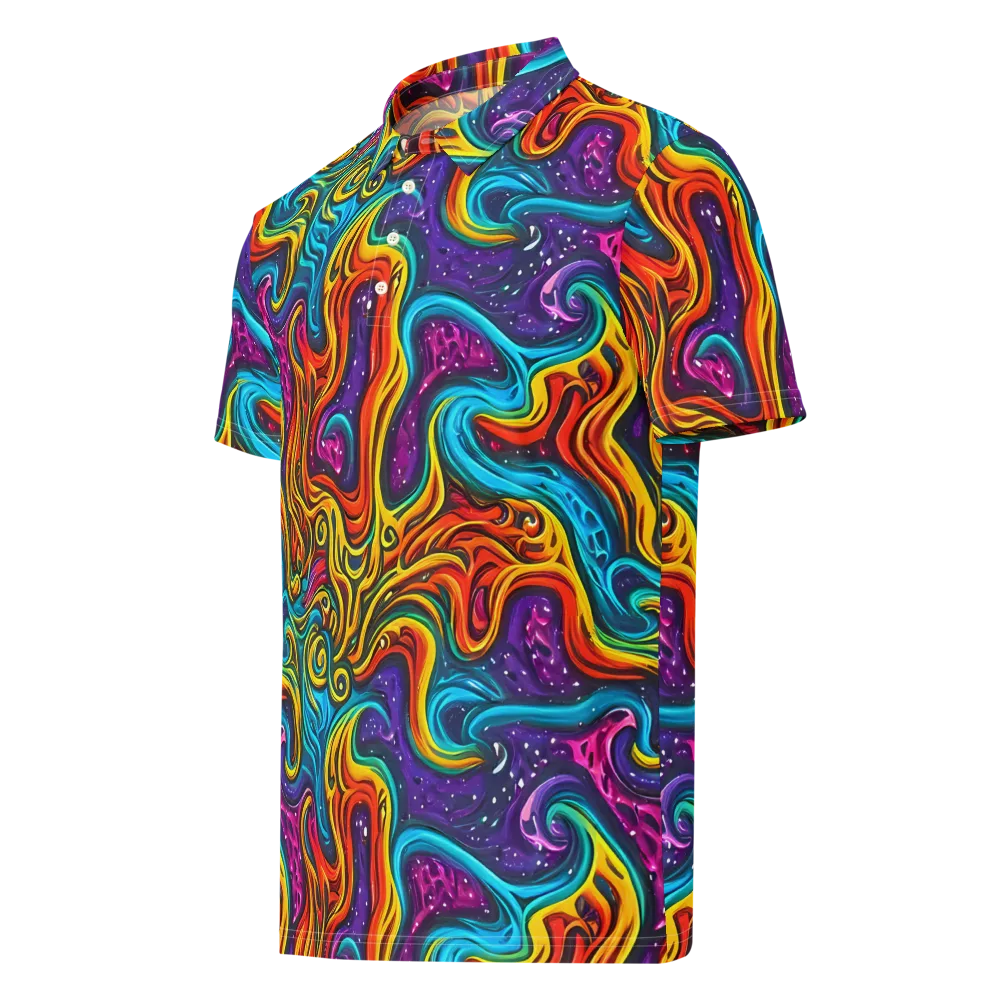 Rainbow Alchemy on Men's Slim Fit Polo Shirt — Left Front