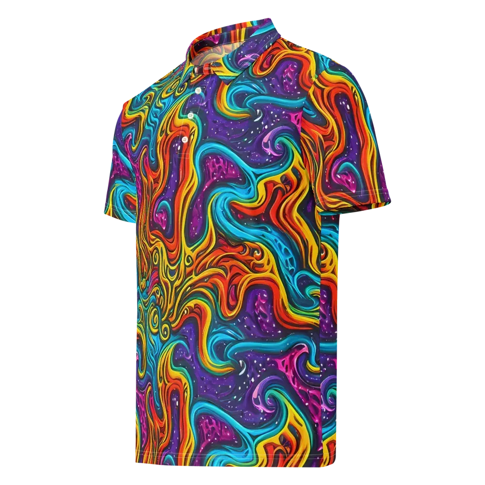 Rainbow Alchemy on Men's Slim Fit Polo Shirt — Left Front