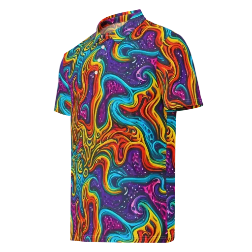 Rainbow Alchemy on a Men's Slim Fit Polo Shirt