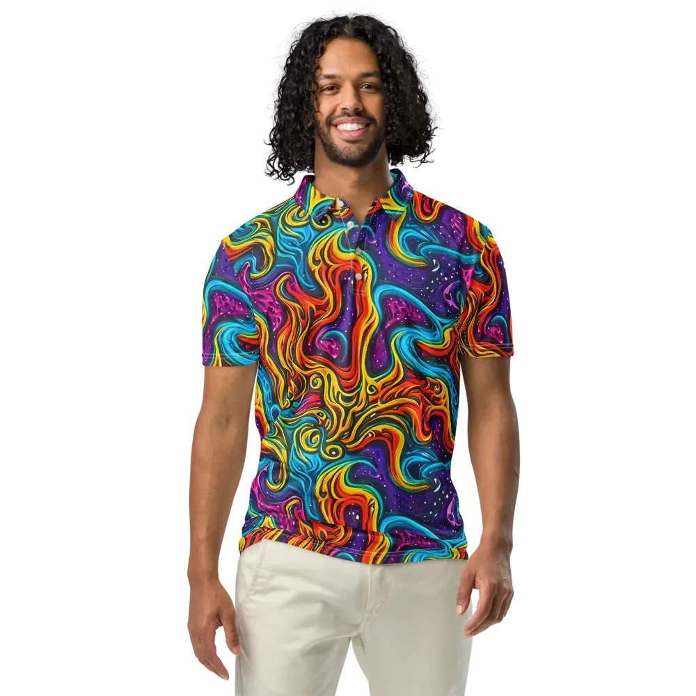 Rainbow Alchemy on Men's Slim Fit Polo Shirt — Front