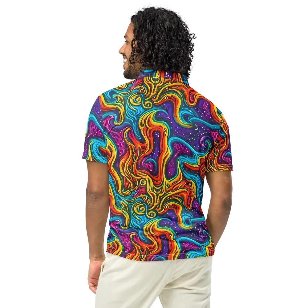Rainbow Alchemy on Men's Slim Fit Polo Shirt — Back