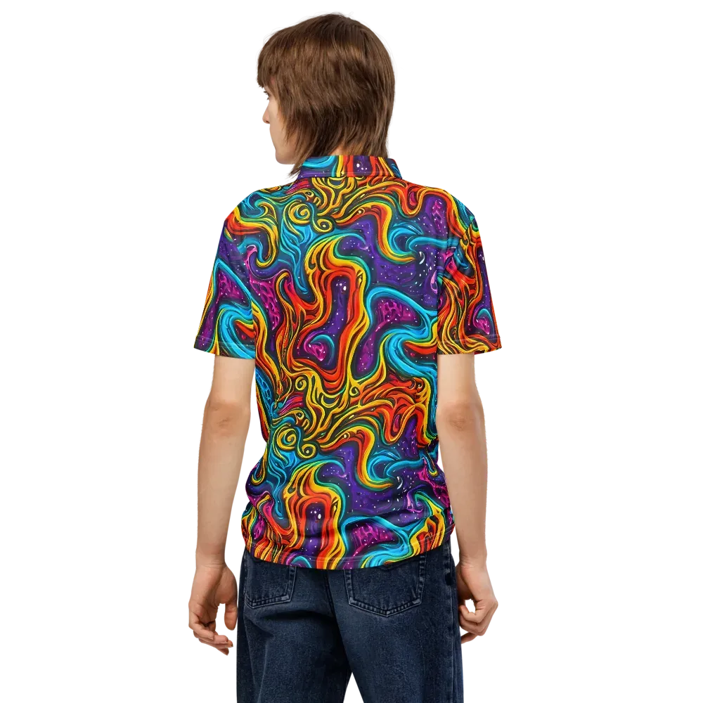 Rainbow Alchemy on Men's Slim Fit Polo Shirt — Back