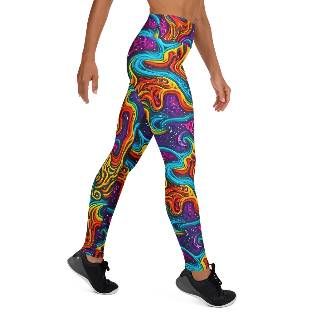 Rainbow Alchemy on Yoga Leggings — Right