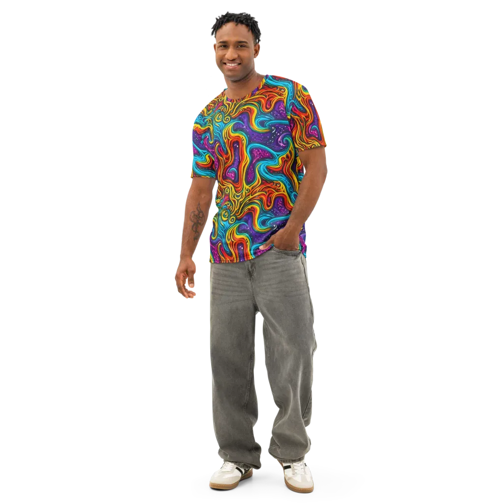Rainbow Alchemy on Men's Cotton Crew Neck T-Shirt — Front