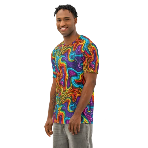 Rainbow Alchemy on a Men's Cotton Crew Neck T-Shirt