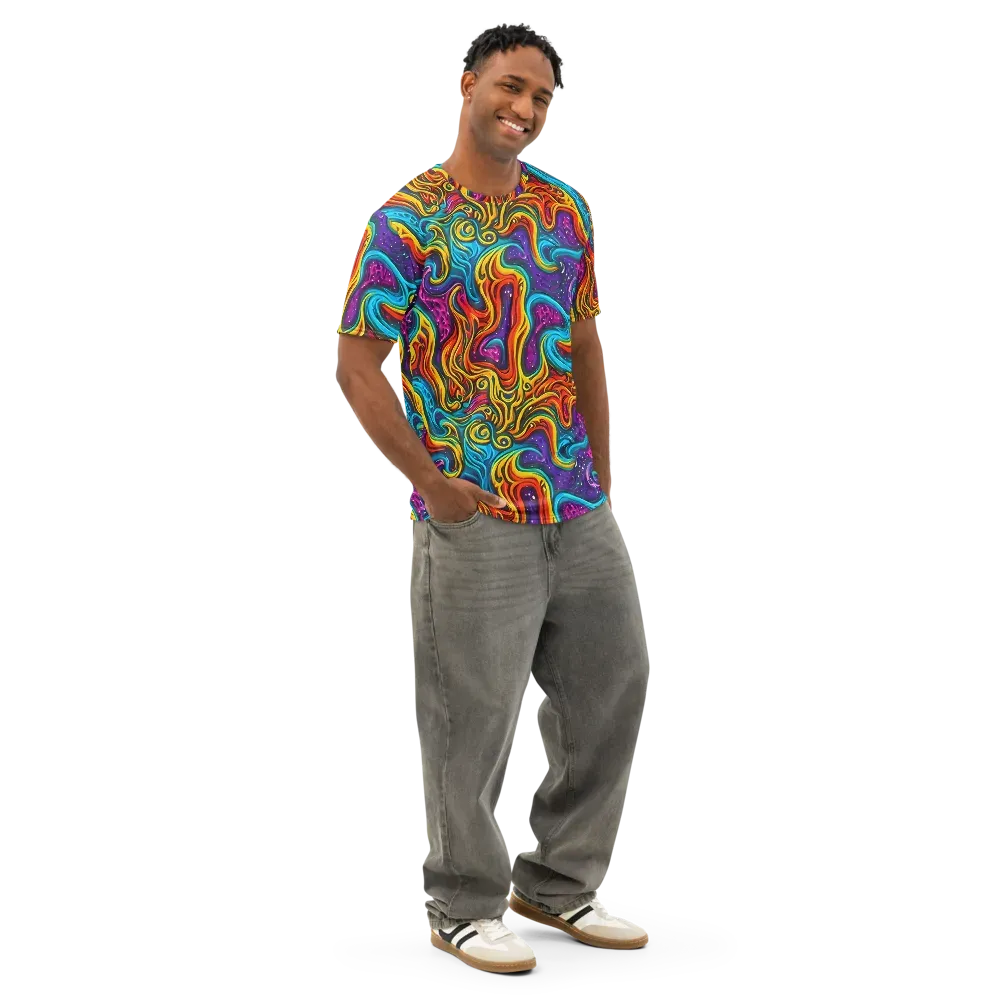 Rainbow Alchemy on Men's Cotton Crew Neck T-Shirt — Right Front
