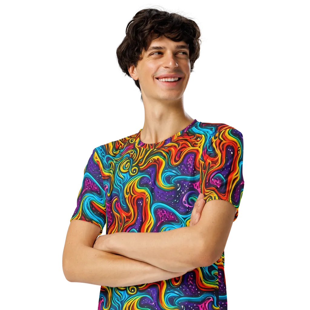 Rainbow Alchemy on Men's Crew Neck T-Shirt — Left Front