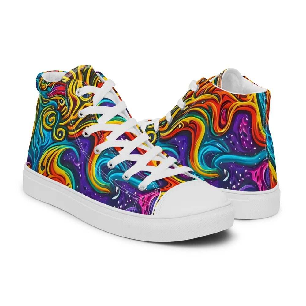 Rainbow Alchemy on Men's High Top Canvas Shoes — Right
