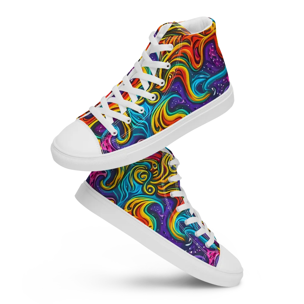 Rainbow Alchemy on Men's High Top Canvas Shoes — Front