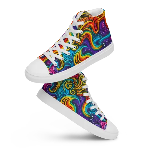 Rainbow Alchemy on a Men's High Top Canvas Shoes