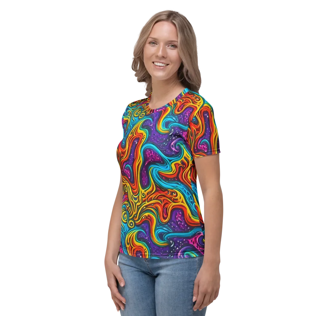 Rainbow Alchemy on Women's Crew Neck T-Shirt — Left