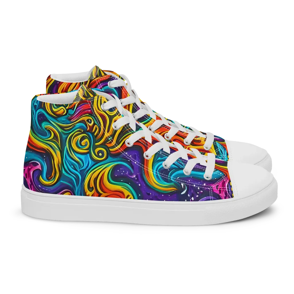 Rainbow Alchemy on Women's High Top Canvas Shoes — Right