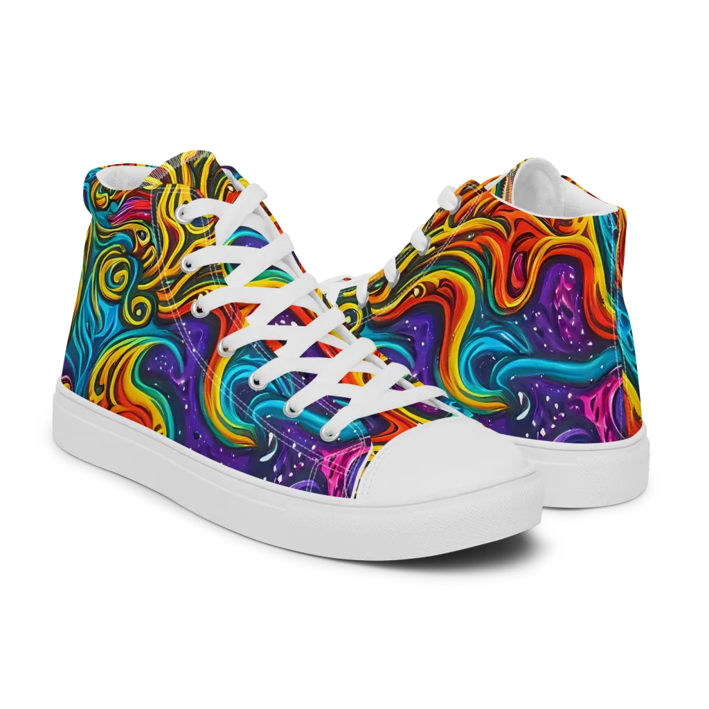 Rainbow Alchemy on Women's High Top Canvas Shoes — Right