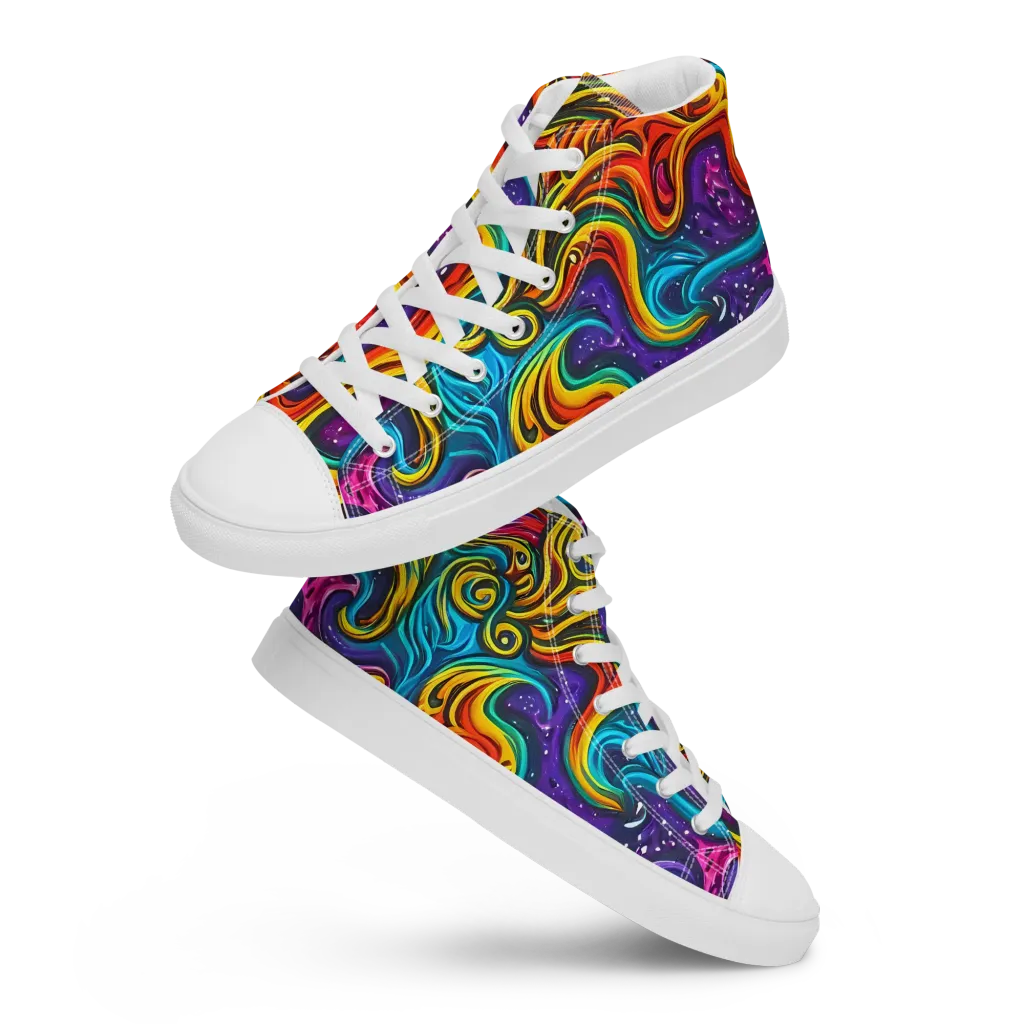 Rainbow Alchemy on Women's High Top Canvas Shoes — Front