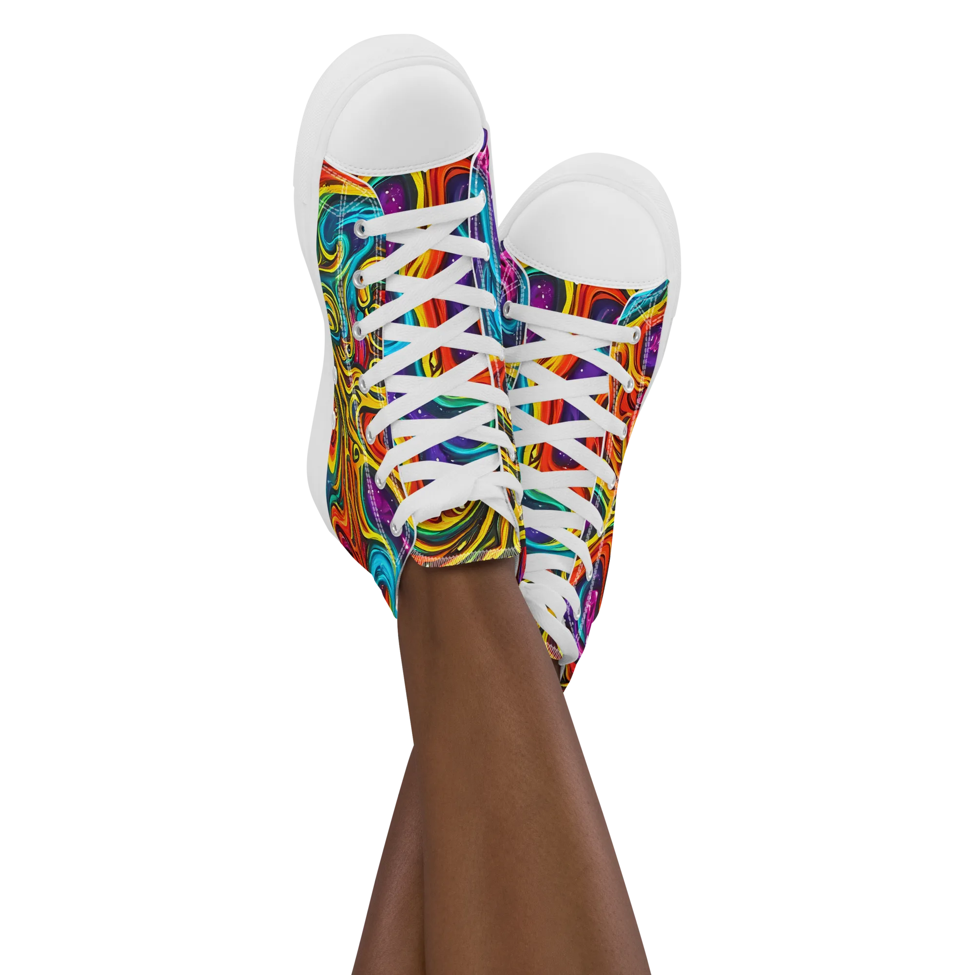 Rainbow Alchemy on Women's High Top Canvas Shoes — Front